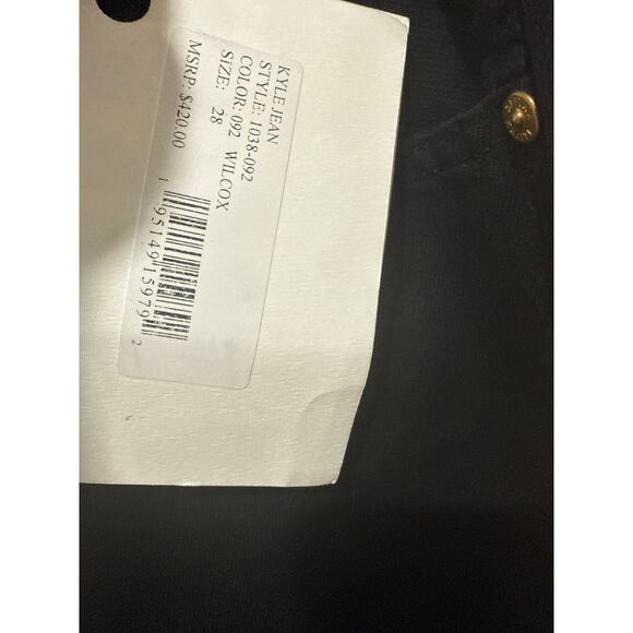 KHAITE Kyle Straight Cotton Denim Jeans in Wilcox Black in Wilcox Size 28 - Picture 4 of 9